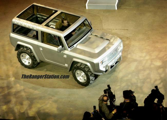 Cameras roll as the Ford Bronco Concept is introduced Sunday January 4
