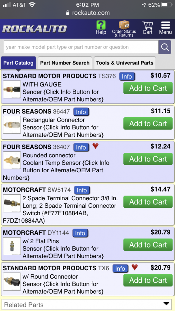 99 3.0L Ranger Temp Gauage sending unit.....