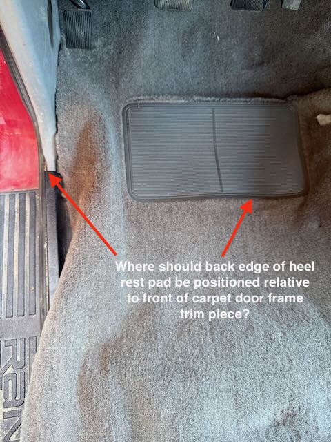 1998 Ranger XLT Carpet Position