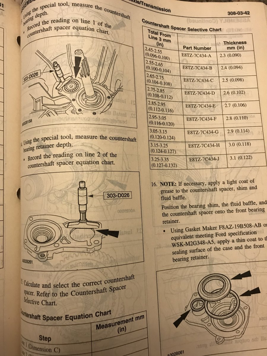 input bearing shim info