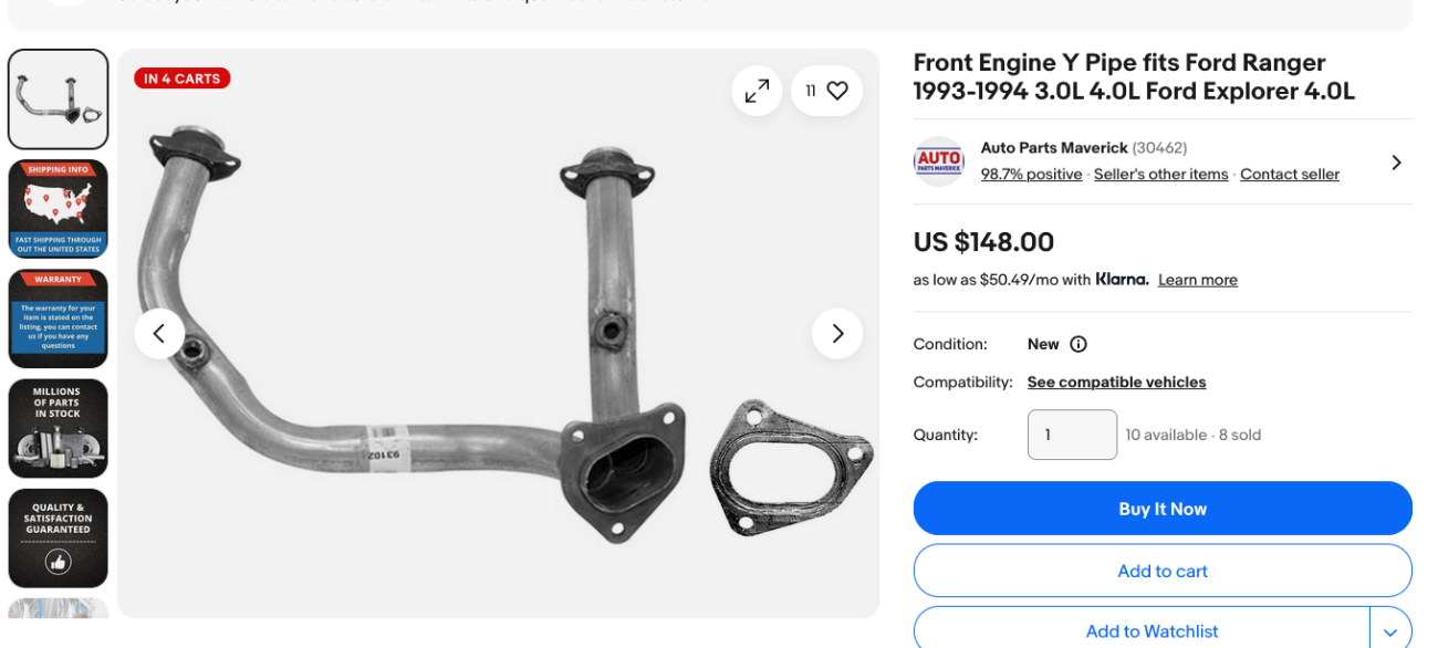 Where to find a 98 3L y-pipe