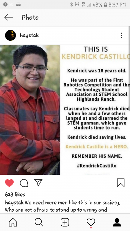 Kendrick Castillo Hero from STEM School shooting. | The Ranger Station