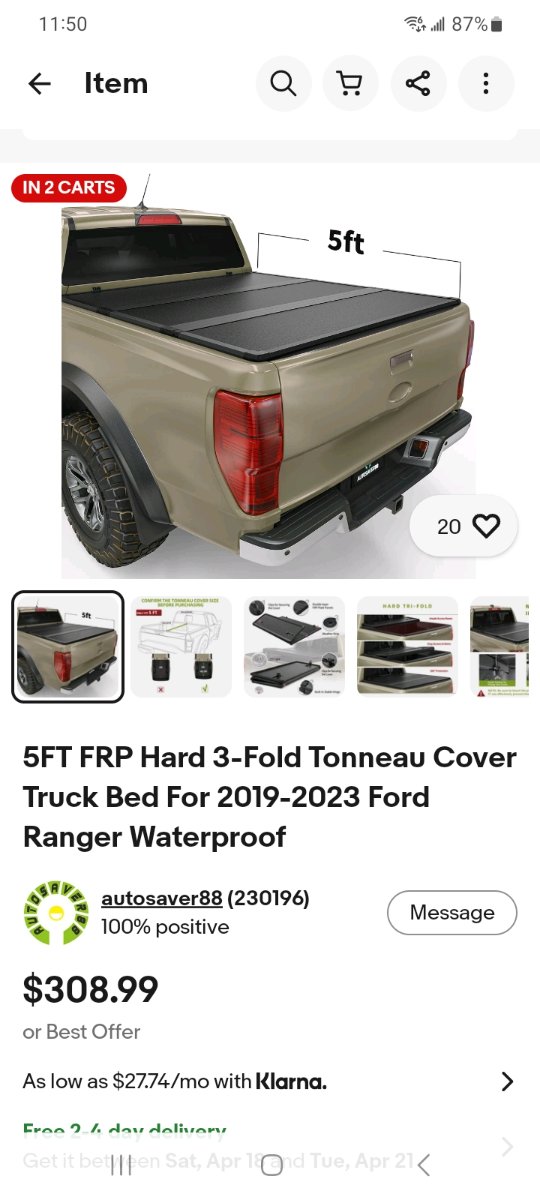New inexpensive tonneau cover
