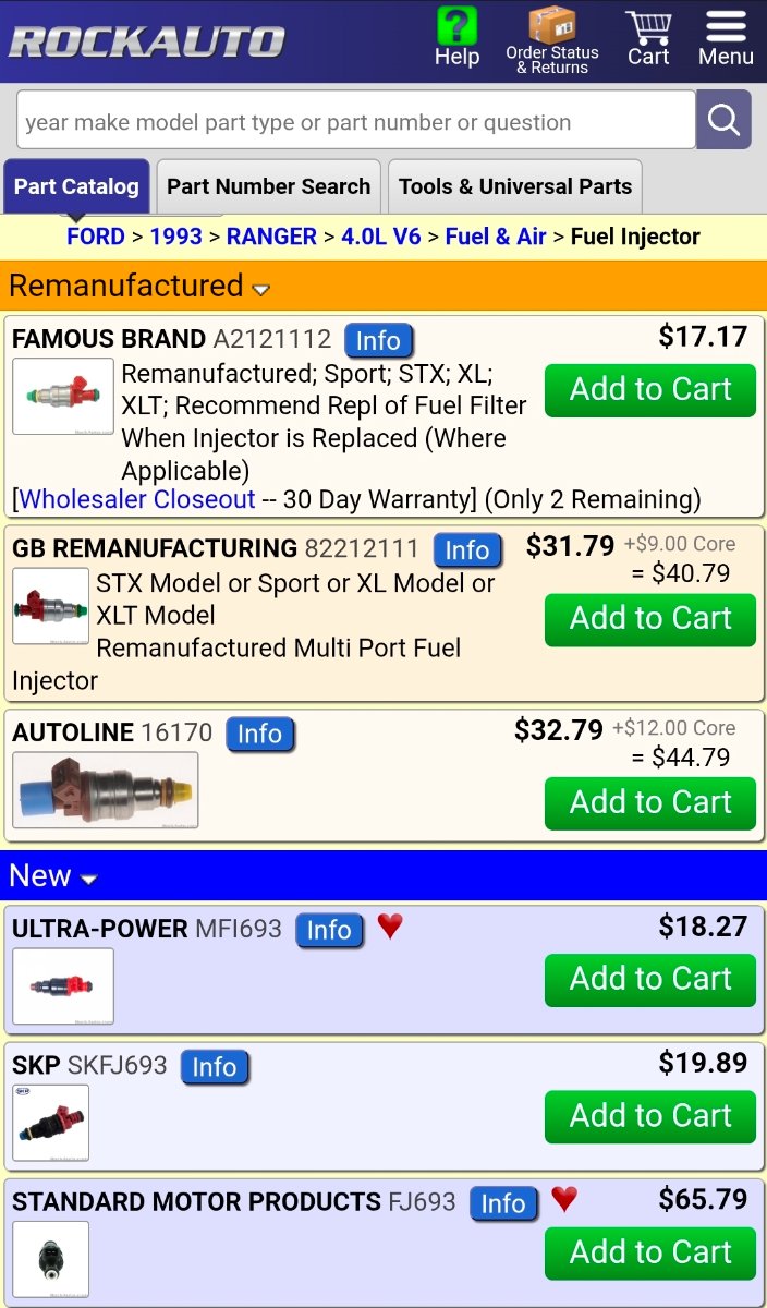 Remanufactured Fuel injectors