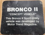 1987 Bronco ii MotorTrend Magazine Prototype "Lil Bucky"