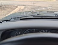 Cracked windshield with no impact point.