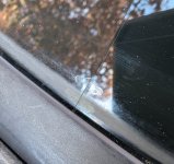 Cracked windshield with no impact point.