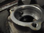 46 Mazda Transmission shifter after stub and bushings removed showing wear caused by shifter bal.jpg