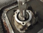 49 Mazda Transmission shifter stub shaft installed on top of lower bushing.jpg