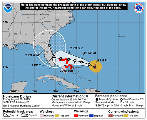 Hurricane Dorian forecast Aug 30.png