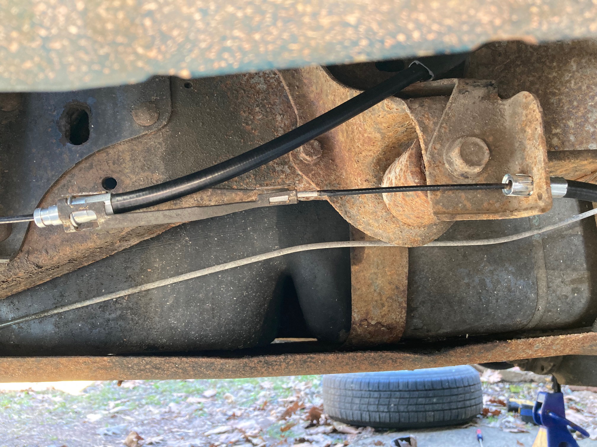 '95 4wd Ranger new parking brake cables too tight