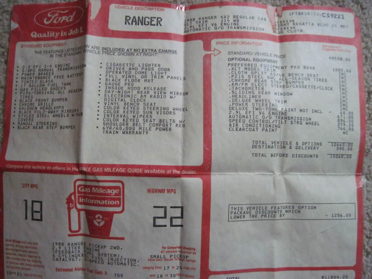 First gen window sticker