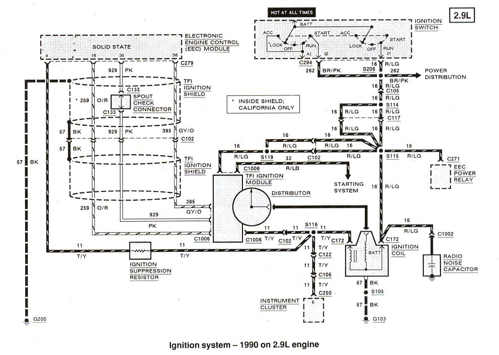 Ford Ranger & Bronco II Electrical Diagrams at The Ranger ... 1990 ford ranger starter wiring diagram 