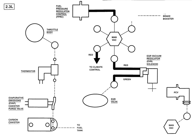1999 Ford contour vacuum hose diagram #3