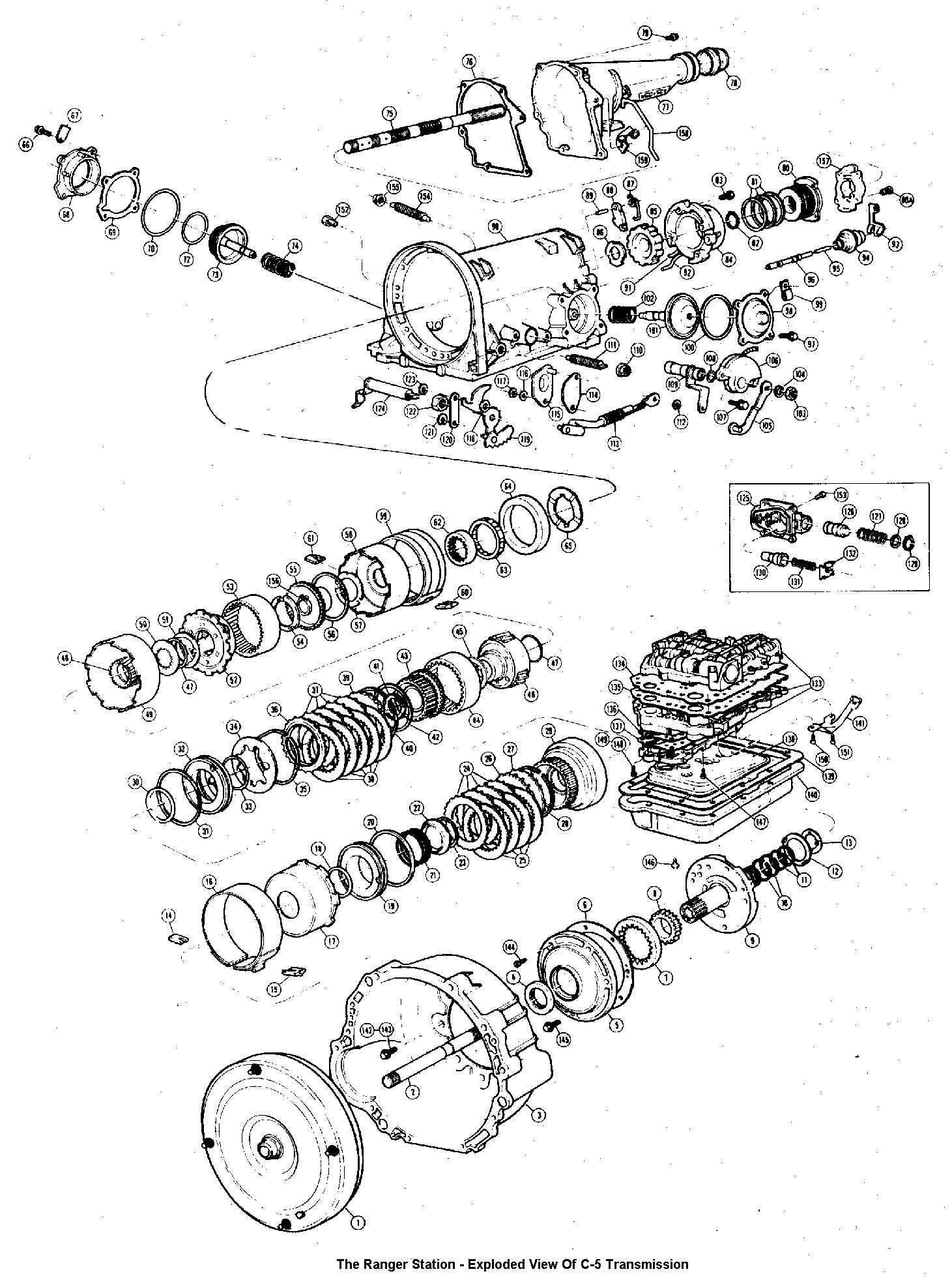 Exploded view of ford aod transmission #7