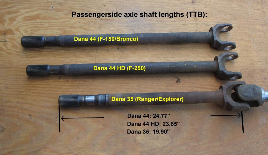 Dana 44 Front Axle Shaft Length Chart