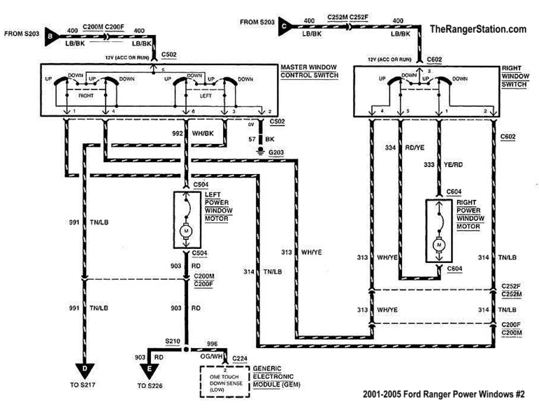 1985-2011 Ford Ranger Power Window Wiring Diagrams - The Ranger Station