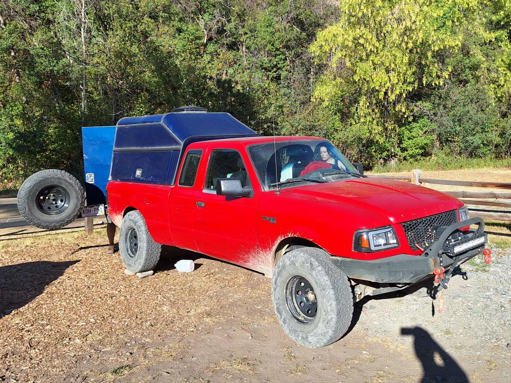 Right front view of Ford Ranger built for overlanding