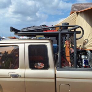Drivers side view of carpenters rack