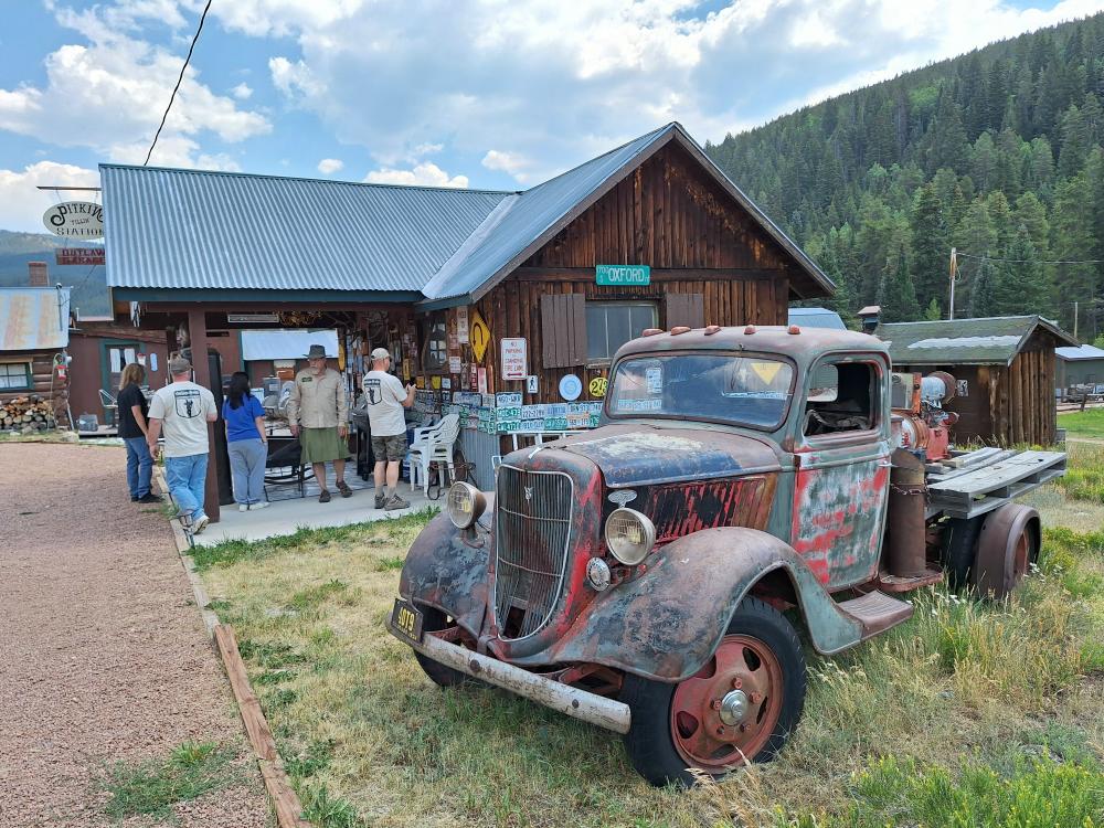 Pitkin gas station old Ford flatbed