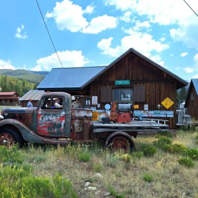 Old Ford flatbed truck in Colorado