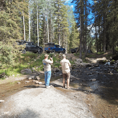 Taking a break along Owl Creek Pass