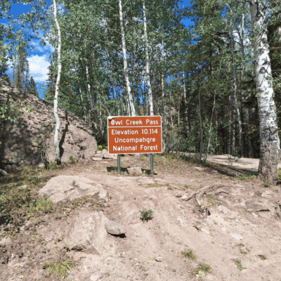 Owl Creek Pass sign
