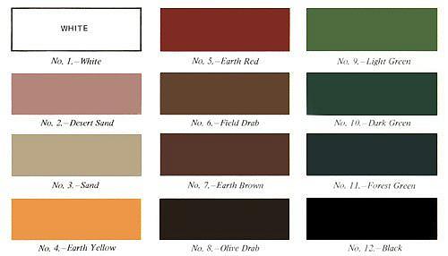 Standard Camouflage Colors