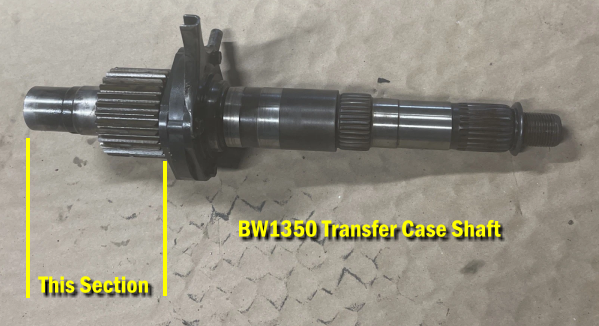 BW1350 transfer case shaft
