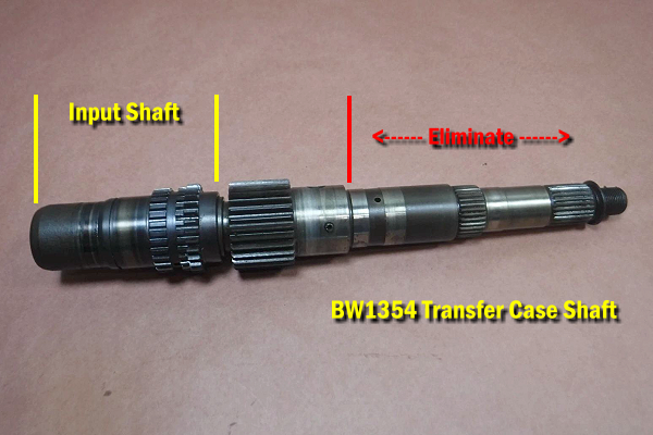 BW1354 transfer case shaft