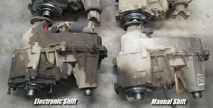 electronic shift and manual shift transfer cases