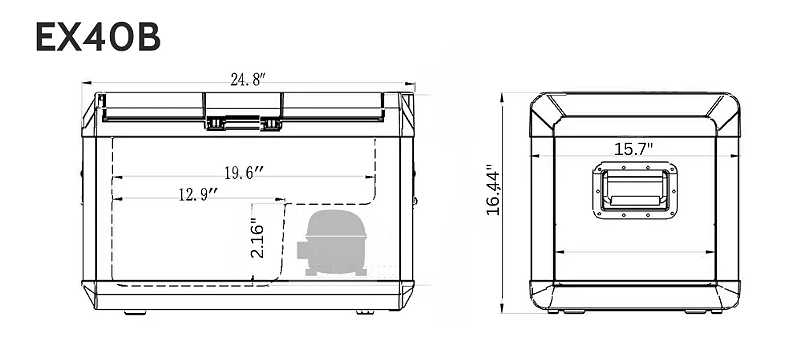Explorer Bear 42-Quart Fridge Dimensions
