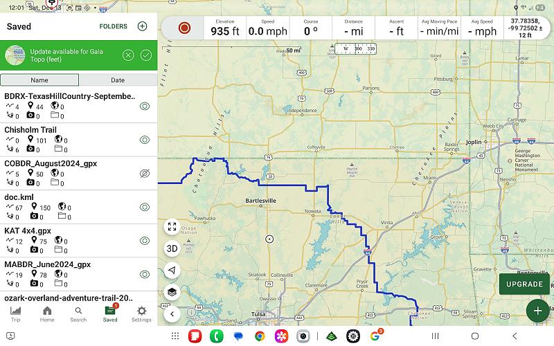 viewing saved tracks