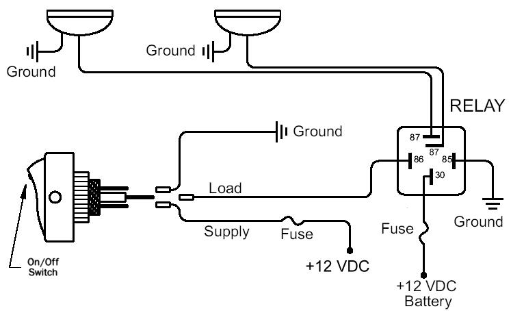SPST wiring diagram for off-road lights