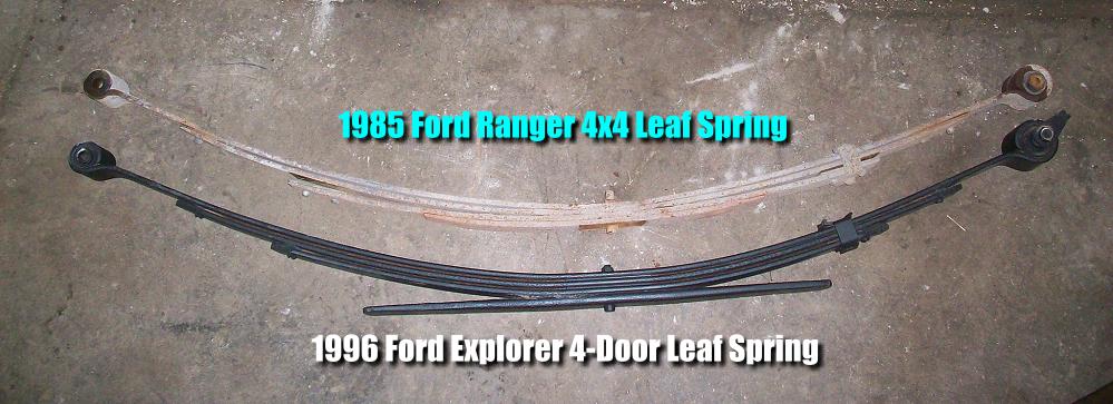 Ford Explorer rear leaf spring compared to a Ford Ranger leaf spring