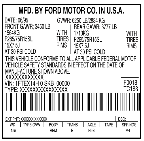 Safety Compliance Certification label