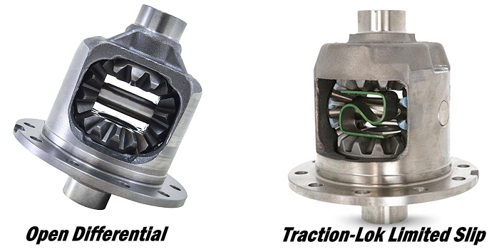 open differential next to limited slip differential