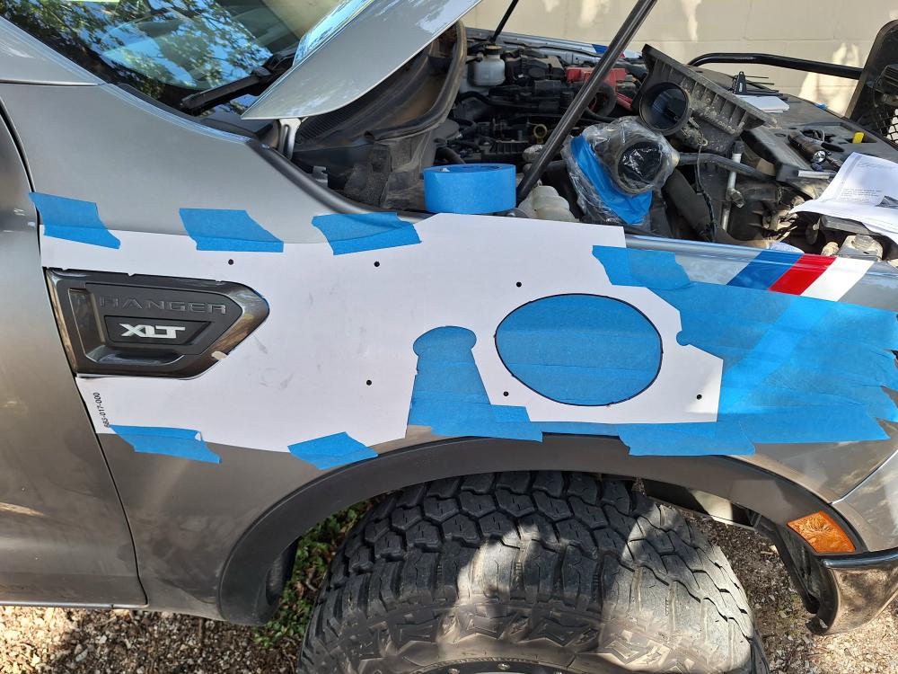 use the fender template to mark the mounting holes and cutout