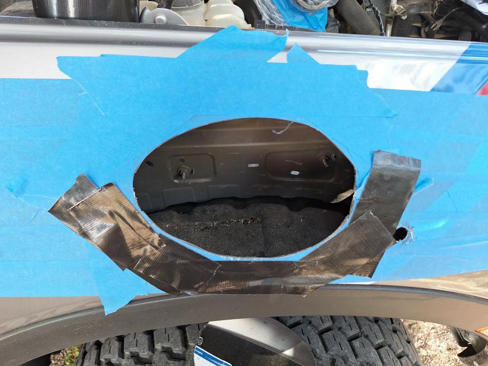 The saw started to tear the tape, so I covered it in Gorilla tape