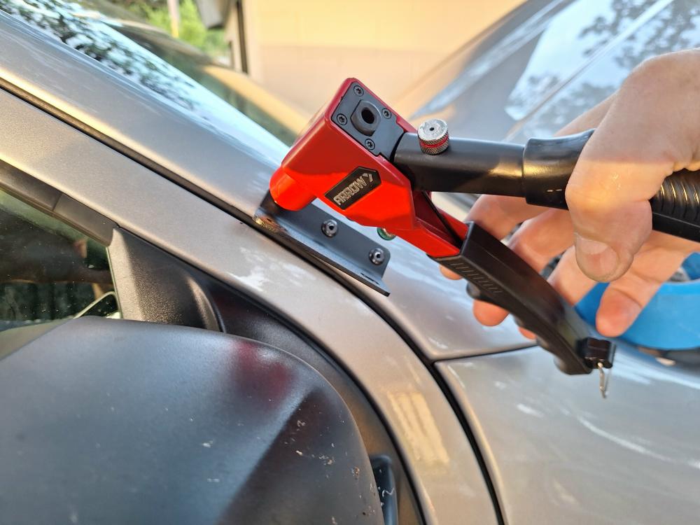 drill out the mounting holes with a 5mm (3/16") drill and install it with the supplied pop rivets