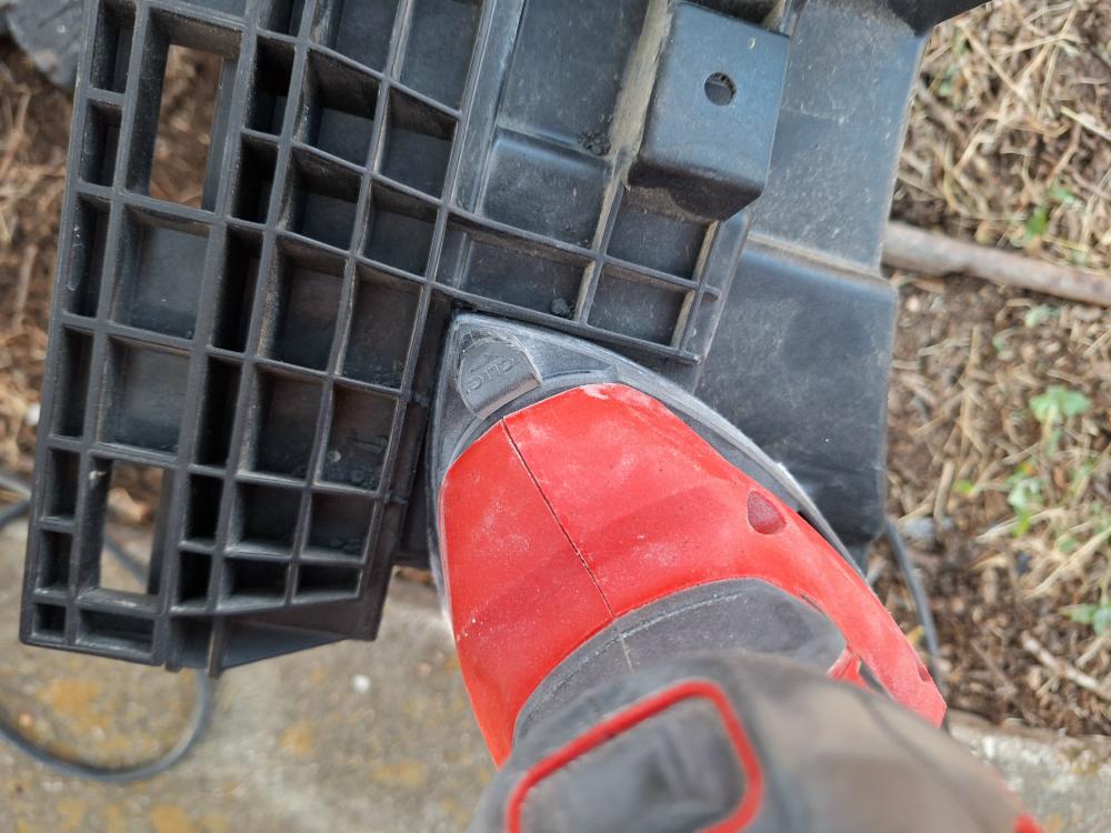 Sanding the area where the ribs were cut off