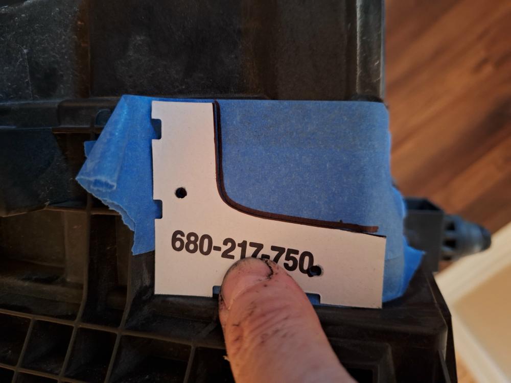 I put masking tape on the air box so I could trace the templates with a permanent marker