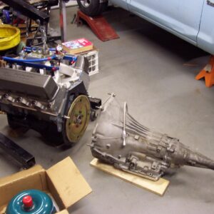 Mating the trans to the engine.  I injured my back picking up the trans to slip it on.  ooowie.