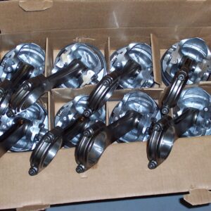 Pretty pistons and rods ready to be dropped in.
