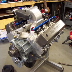 Timing cover, short early style water pump and intake mockup are all installed.