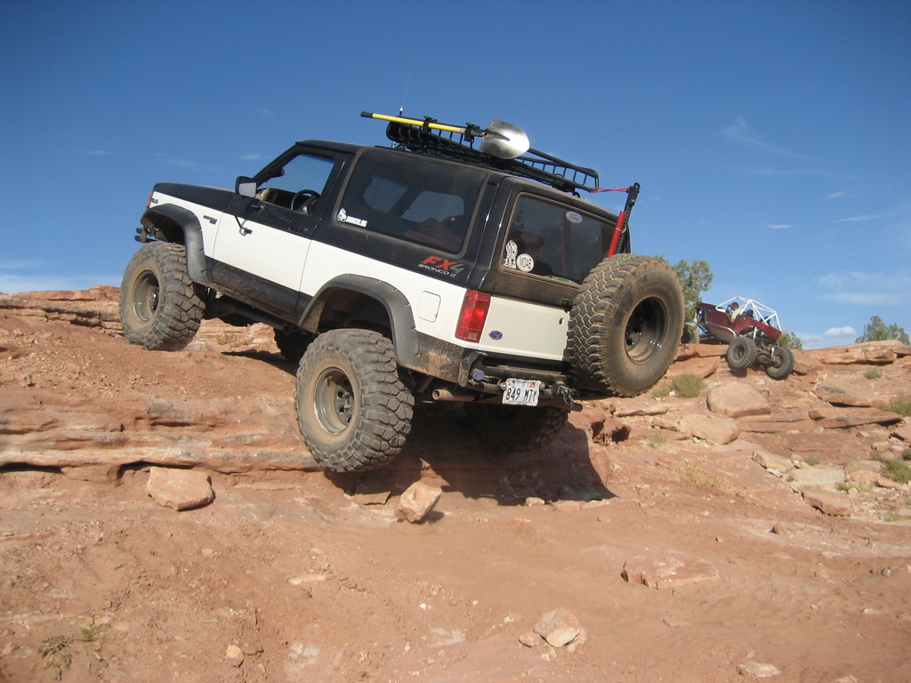 Rock crawling a Ford Bronco II in Moab Utah