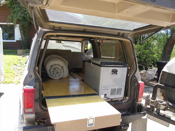Overlanding Bronco II - Drawer Extends Into Sleeping Platform