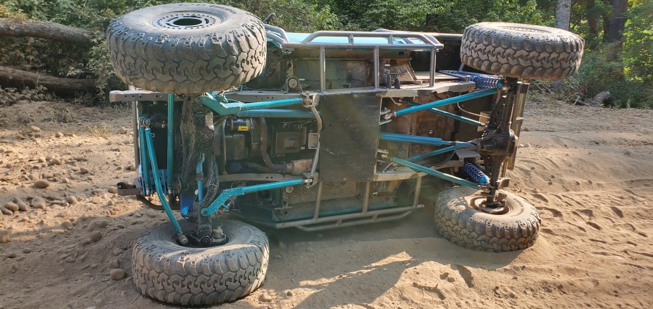 Ford Bronco II flipped on its side