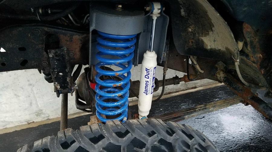 Dana 44, James Duff coils and shocks, and custom coil buckets