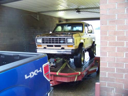 Taking the Bronco II to the car wash